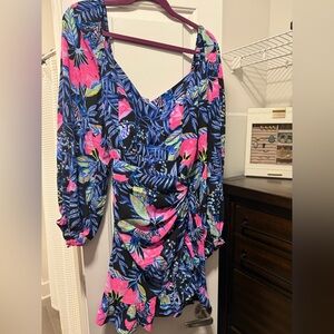 Lily Pulitzer Dress: BLACK BLUE PINK size 12